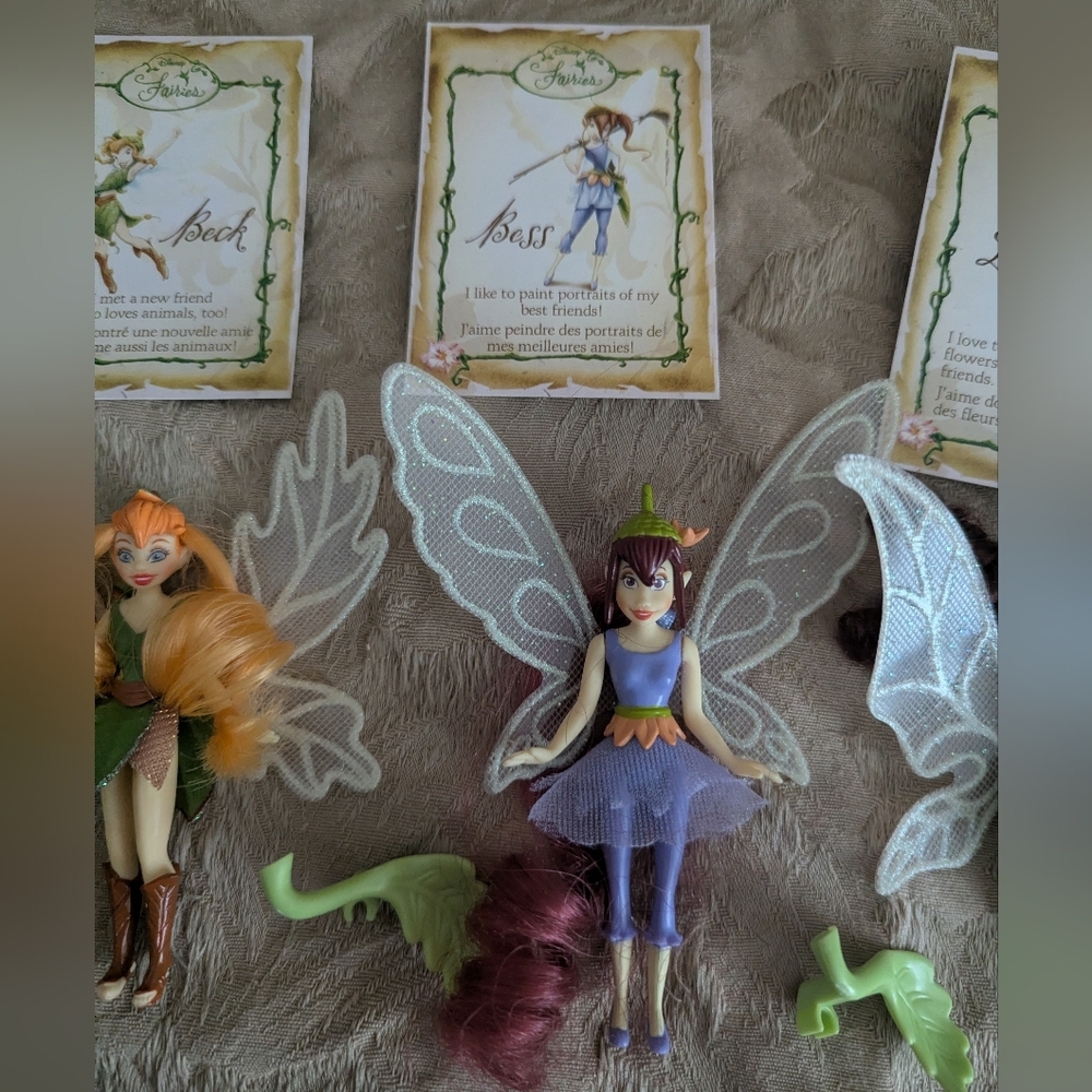 Disney Fairies Tinker Bell Fawn Bess Lily Friendship Collection 4" Dolls Set - Picture 4 of 9
